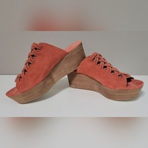 Michael Kors Leather Wedge Sandals